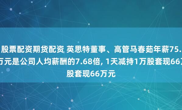 股票配资期货配资 英思特董事、高管马春茹年薪75.46万元是公司人均薪酬的7.68倍, 1天减持1万股套现66万元